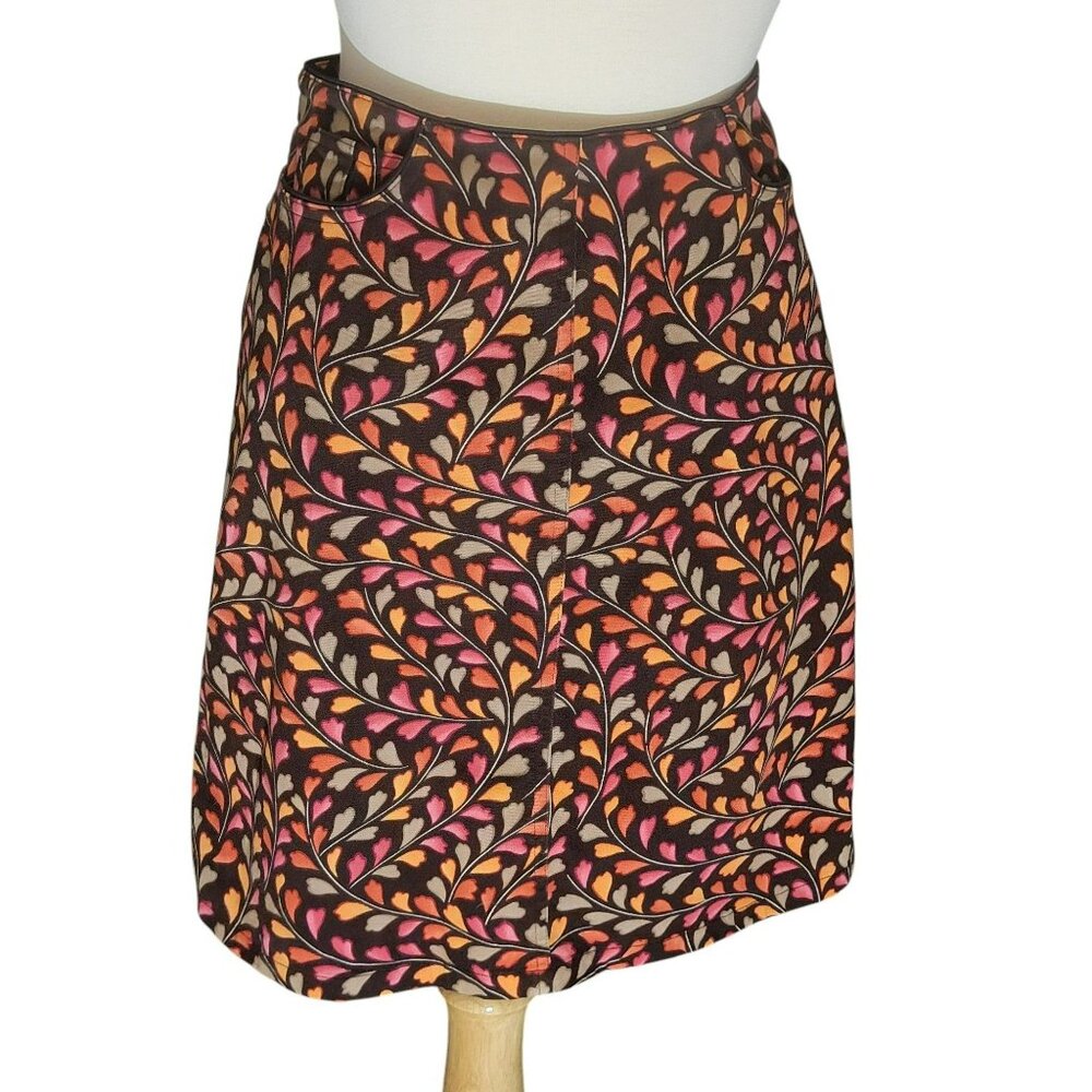 Talbots Floral Pencil Skirt, Women 10P, Multicolor Floral, Twill, Pockets, EUC